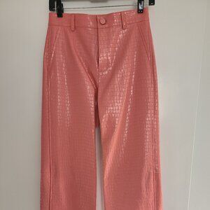 ALICE + OLIVIA Pink Faux Croc Pants Size 0